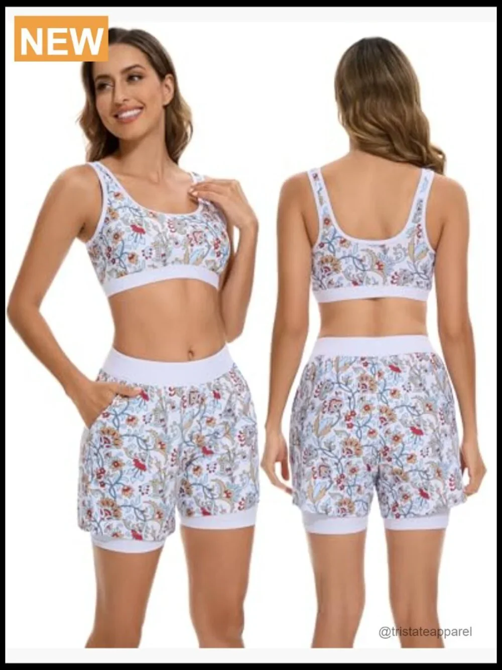 3 Piece Rash Guard Set Long Sleeve Swimsuit with Boyshorts Bra UPF 50+